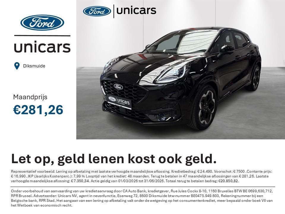 Ford Puma 1.0i Ecoboost mHEV 92kW ST-Line X, Auto's, Ford, Voorwielaandrijving, Stof, https://public.car-pass.be/vhr/a76d00b8-91fd-498b-8a86-9753a378020f