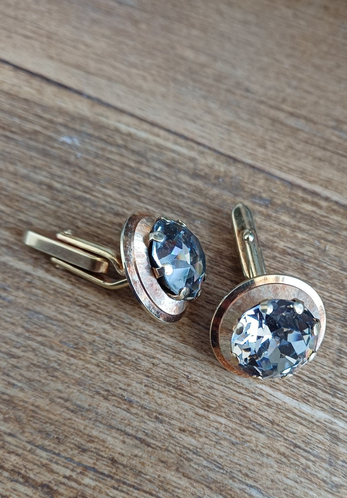 vintage glinsterende manchetknopen, Handtassen en Accessoires, Ophalen of Verzenden