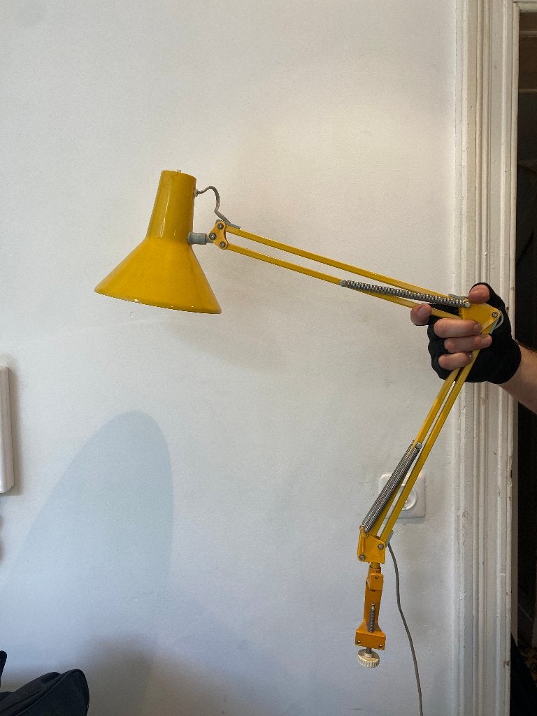 Lampe d’architecte vintage jaune, Antiquités & Art, Enlèvement