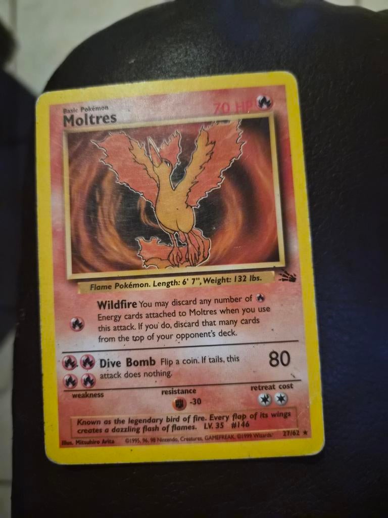 Moltres fossil non holo 27/62, Enlèvement ou Envoi, Utilisé, Cartes en vrac, Foil