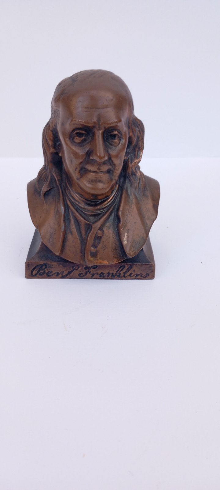 Buste vintage en métal de Benjamin Franklin, Enlèvement ou Envoi