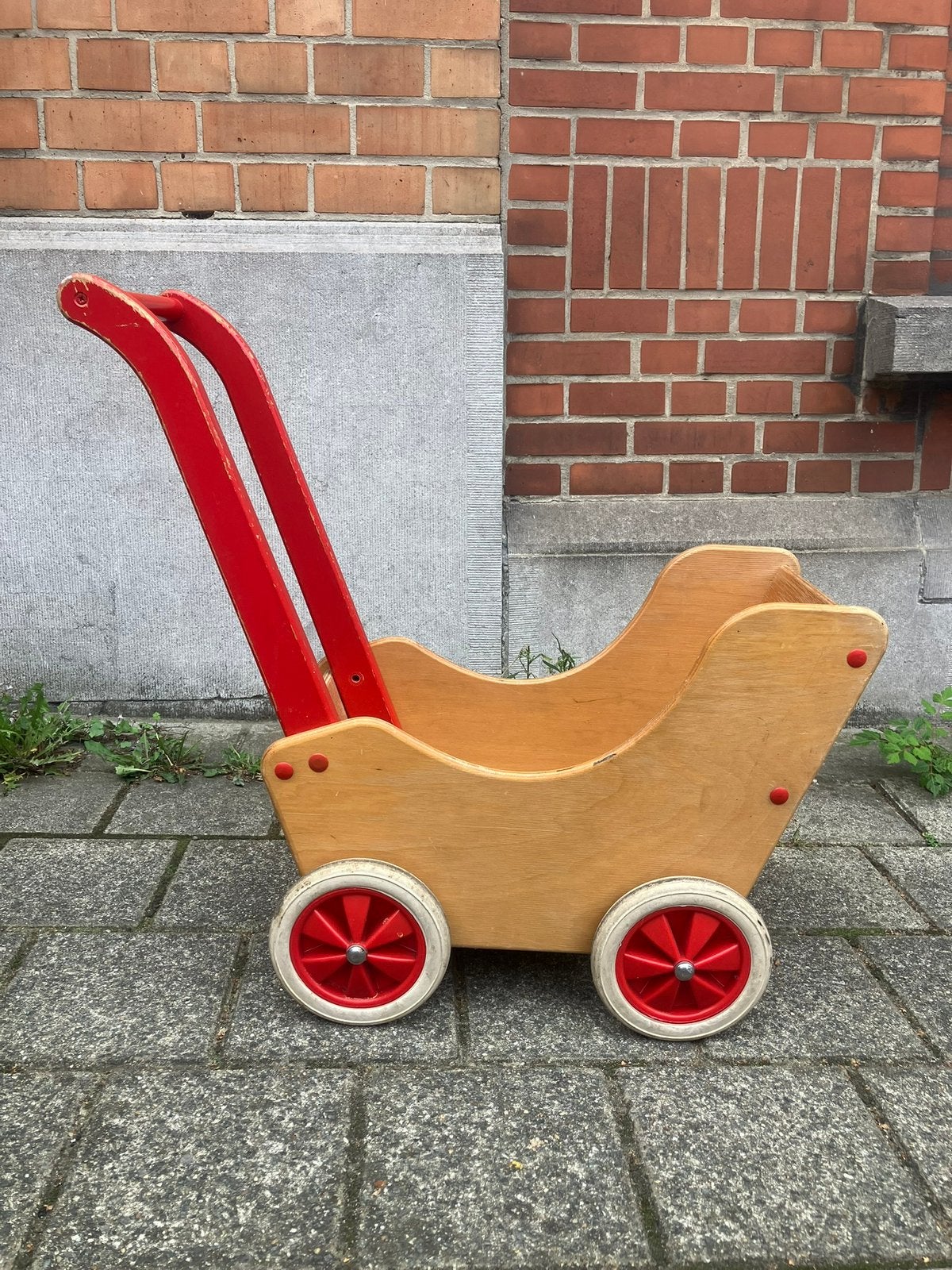 Charriot de marche trotteur vintage en bois, Enlèvement, Utilisé