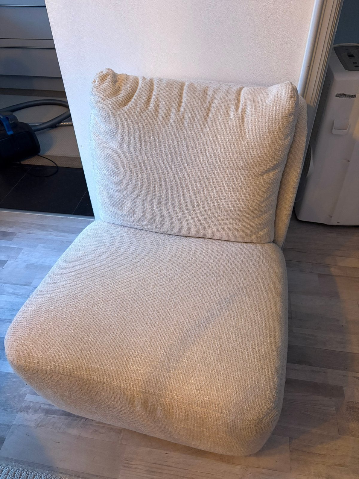 Beige Teddy Draaifauteuil 360 Draaibaar Trendy Comfortabel, Ophalen, Zo goed als nieuw, Eenpersoons, Stof