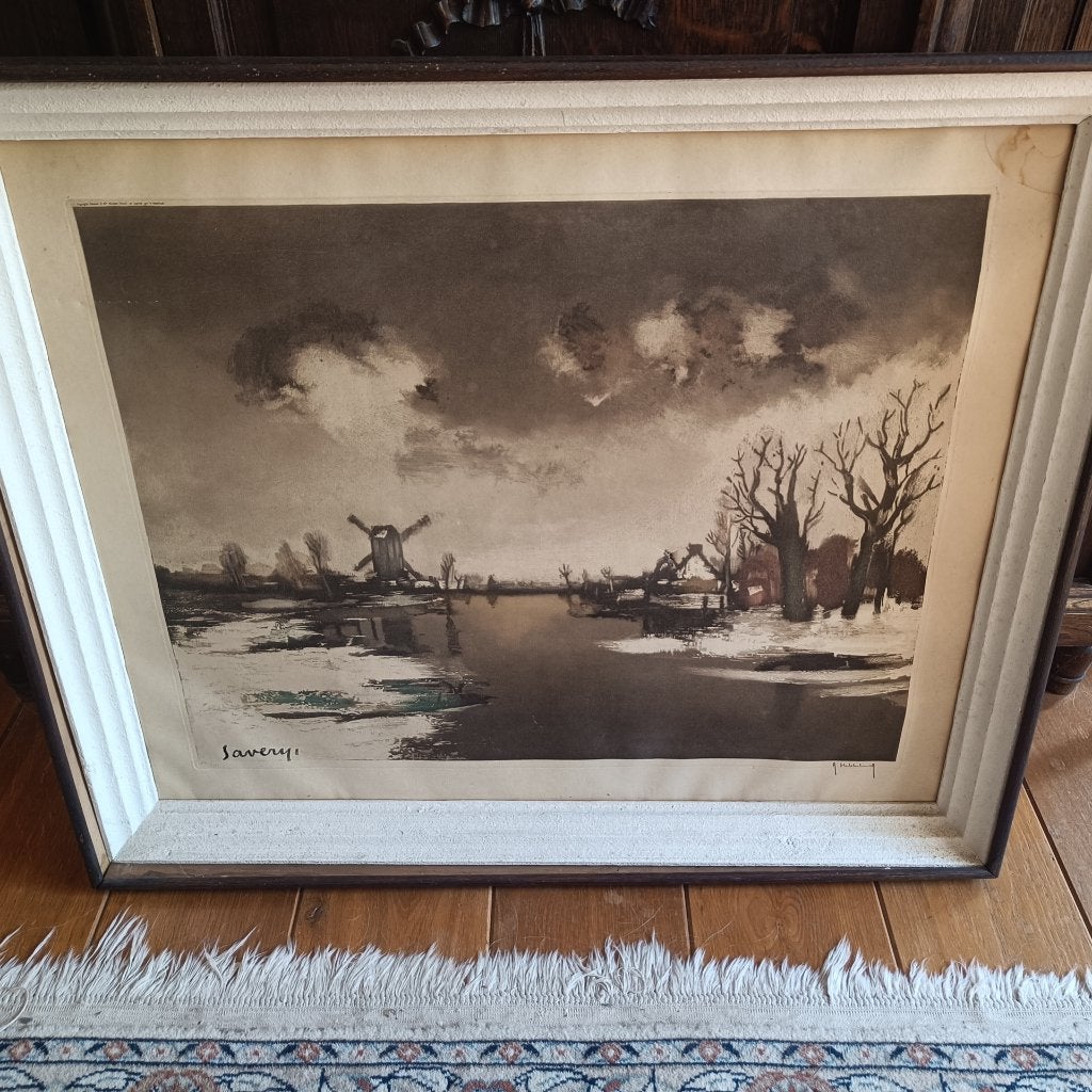 ets - winterlandschap, Ophalen, Klassiek, Gesigneerd, Landschap