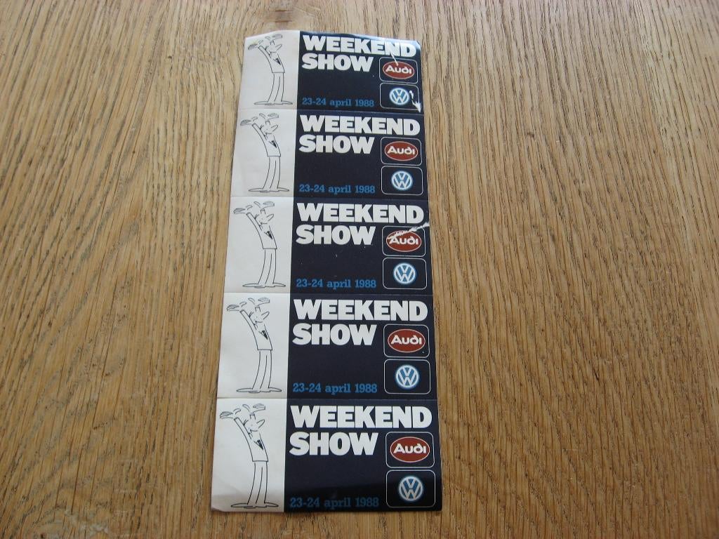 Stickers Weekend Show Audi VW 1988 20 x 8 cm, Ophalen of Verzenden, Nieuw, Auto of Motor