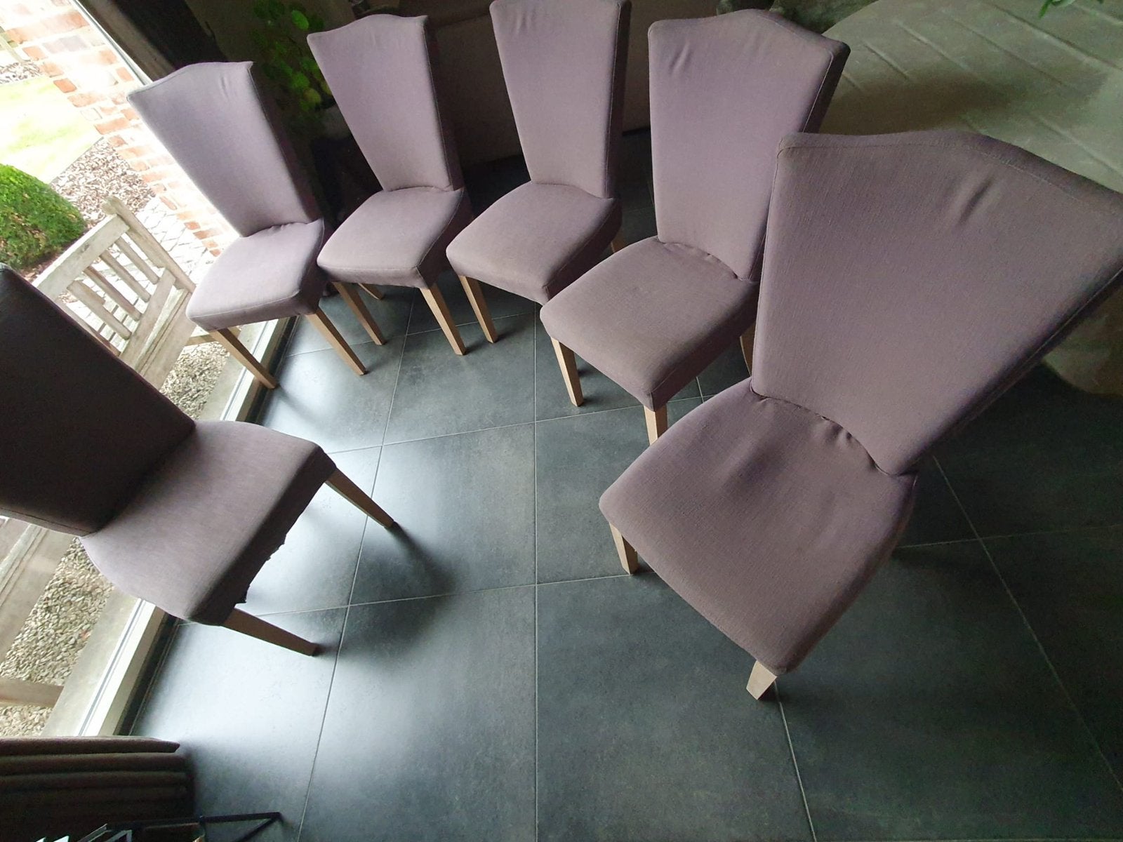 6 eetstoelen gratis af te halen, Gris, Landelijk, Enlèvement, Tissus