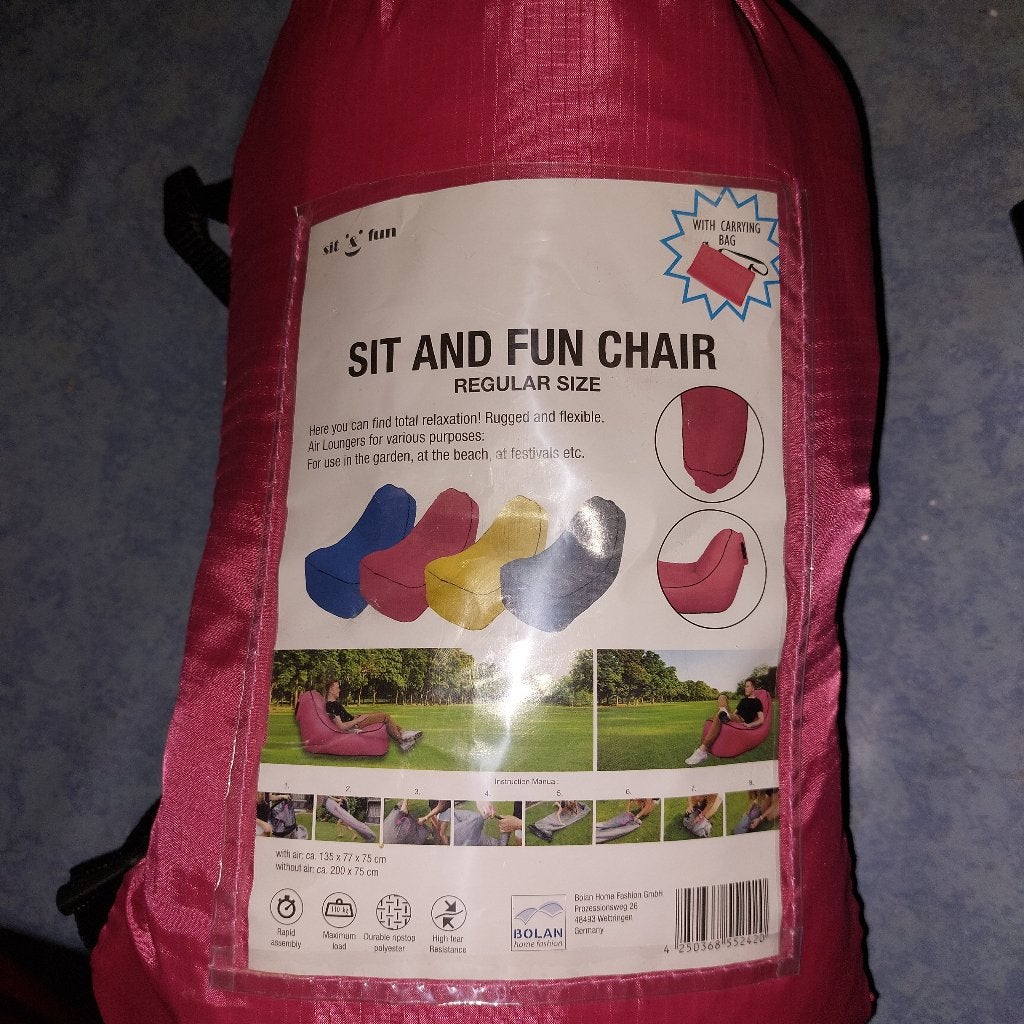 Siège gonflable (air) neuf - Sit and fun chair, Ophalen, Nieuw, Roze, Zitzak