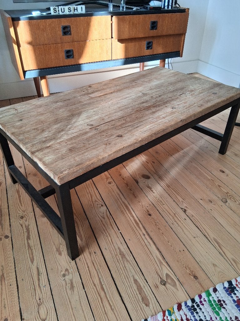 Table basse bois et metal, Maison & Meubles, 50 à 100 cm, Enlèvement, Utilisé, 50 à 100 cm