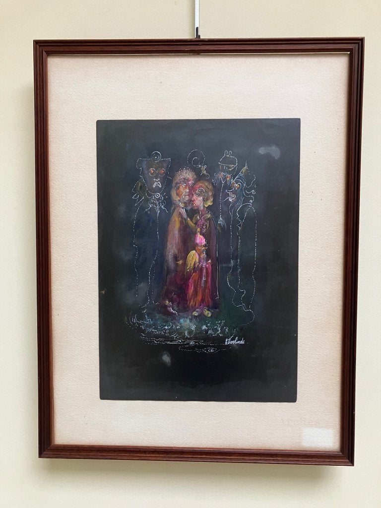 3 tekeningen Emiel Verlinde, Antiek en Kunst, Kunst | Tekeningen en Fotografie, Ophalen, Overige typen, Gemengde techniek, Achter glas