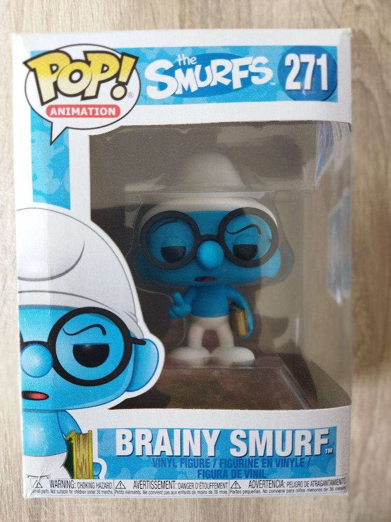Smurf met bril POP - negen - karton - nummer 271., Verzamelen, Ophalen, Nieuw, Brilsmurf, Poppetje, Figuurtje of Knuffel