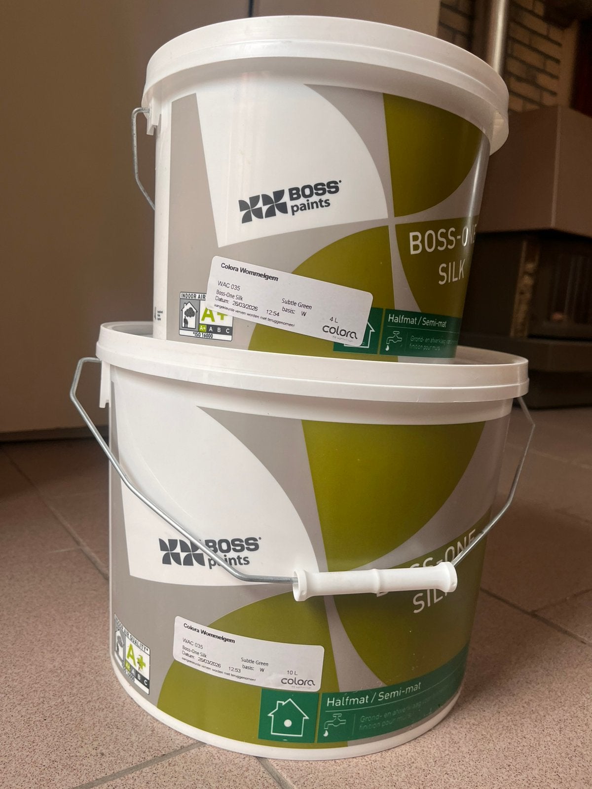 Subtiel groene muurverf, Bricolage & Construction, Peinture, Vernis & Laque, Neuf, 10 à 15 litres, Peinture, Vert