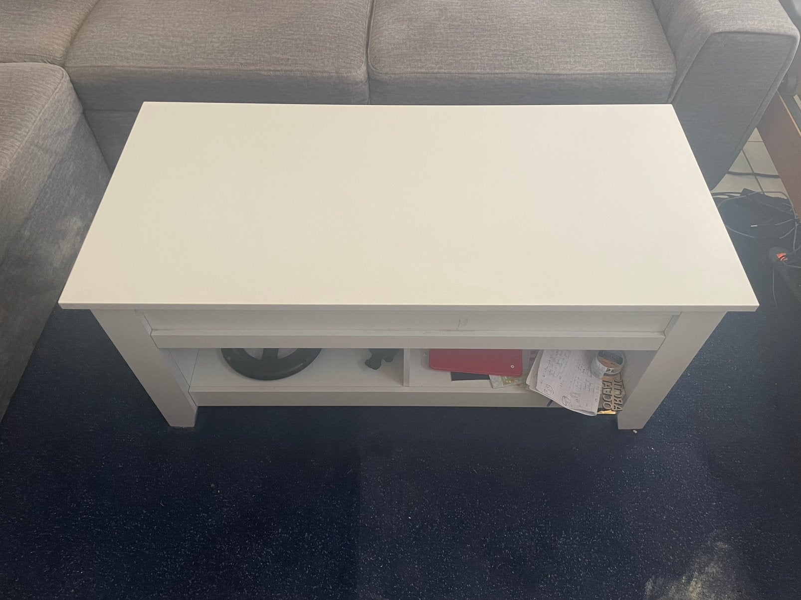 Witte woonkamertafel, Ophalen, 100 tot 150 cm, 50 tot 100 cm, Zo goed als nieuw