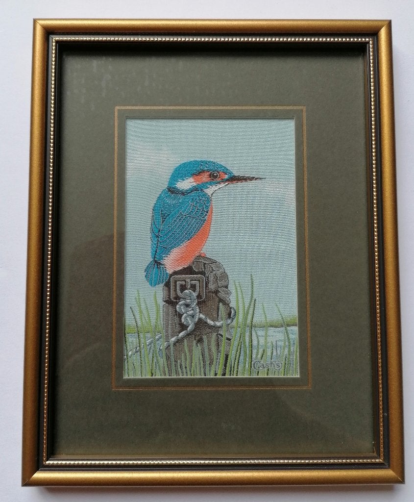 Ijsvogel - Cash's of Coventry zijden geweven kunstwerk, Ophalen of Verzenden