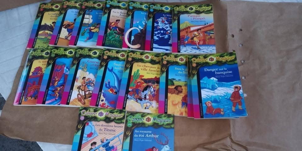 16 Livres  lecture enfants / la cabane magique / 7 à 10 ans, Enlèvement ou Envoi, Utilisé, Garçon ou Fille, Livre de lecture