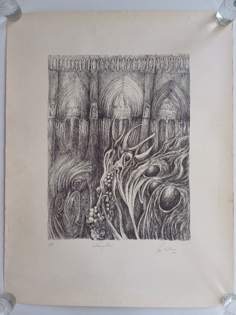 Luc Putman, Levensboom, 1981, Antiquités & Art, Enlèvement ou Envoi, Gravure, Signé