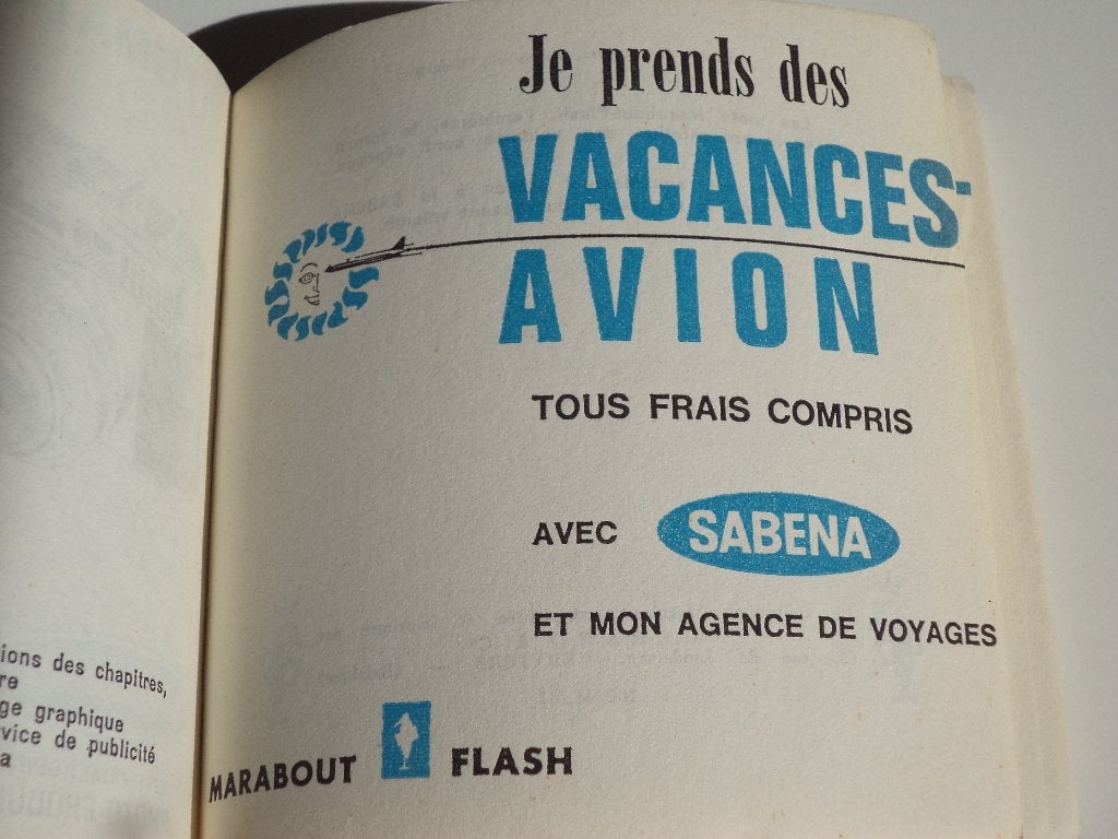 Brochure souvenir SABENA Je prends des vacances-avion, promo, Enlèvement ou Envoi