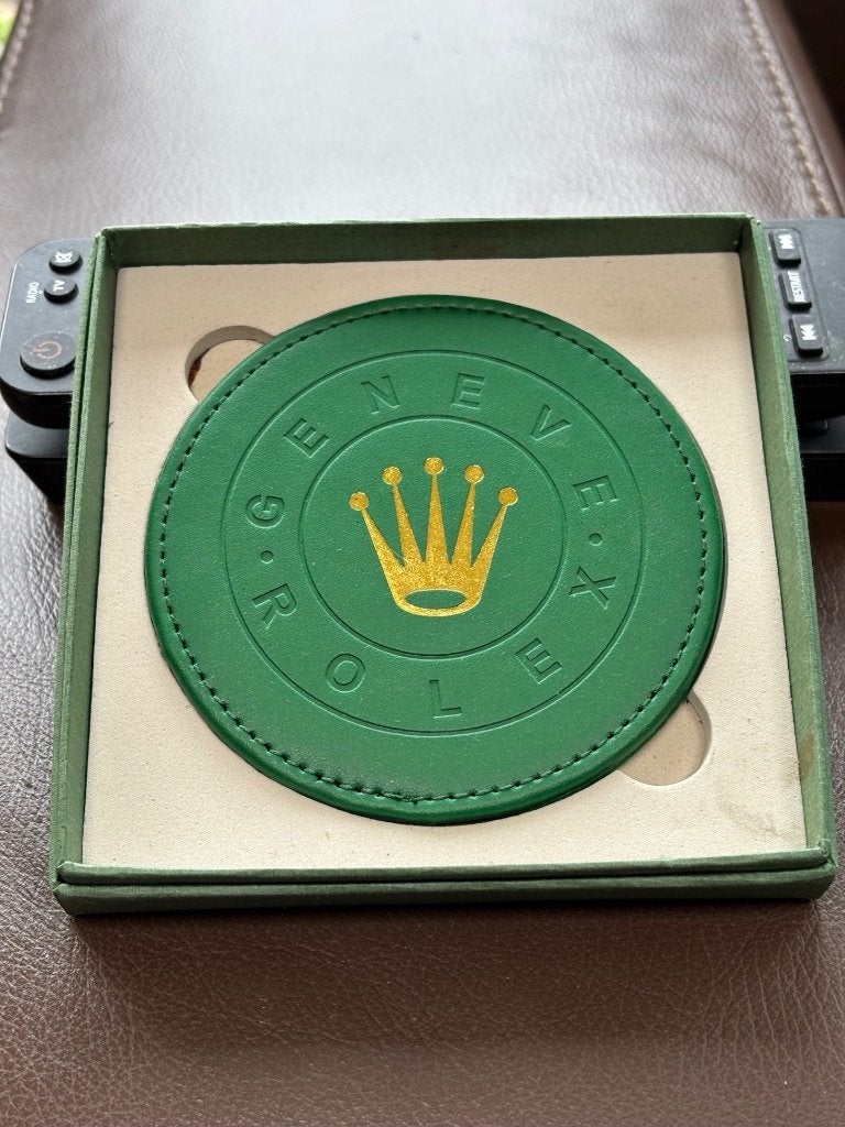 Sous-bock Rolex exclusif – Cuir Wood and Faulk-Boîte top, Ophalen, Zo goed als nieuw, Gebruiksvoorwerp