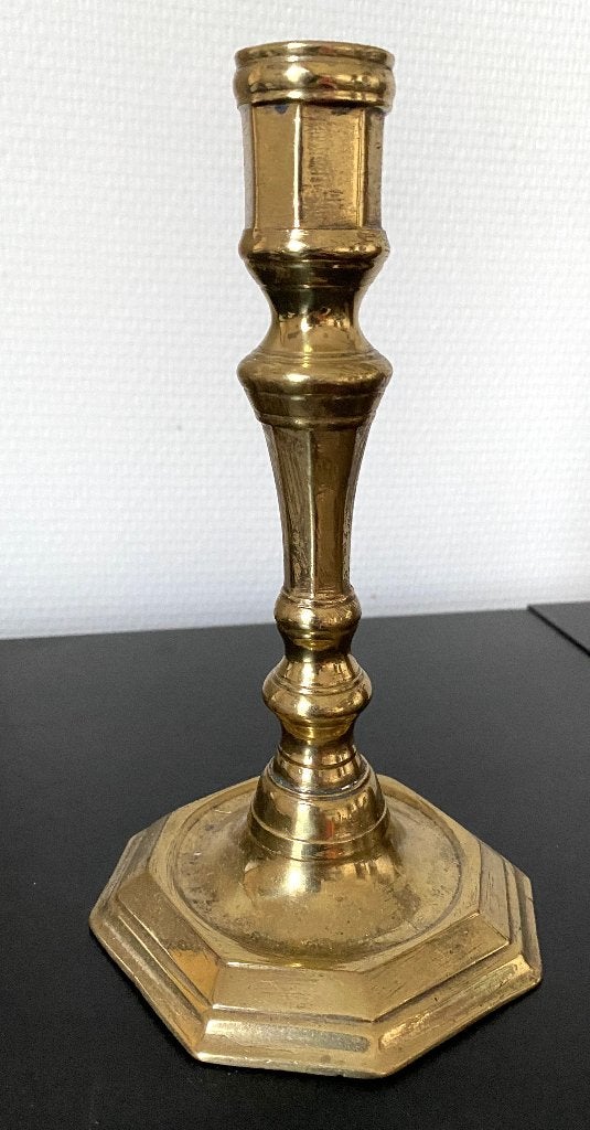 2 antieke koperen kandelaars uit de 19e eeuw, Antiek en Kunst, Ophalen of Verzenden, Koper of Brons
