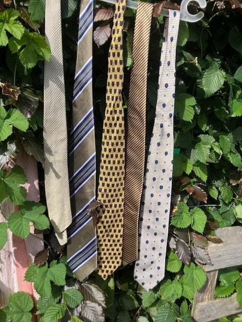 5 VINTAGE STROPDASSEN 100 % ZIJDE .GOEDE STAAT., Ophalen of Verzenden, Gedragen
