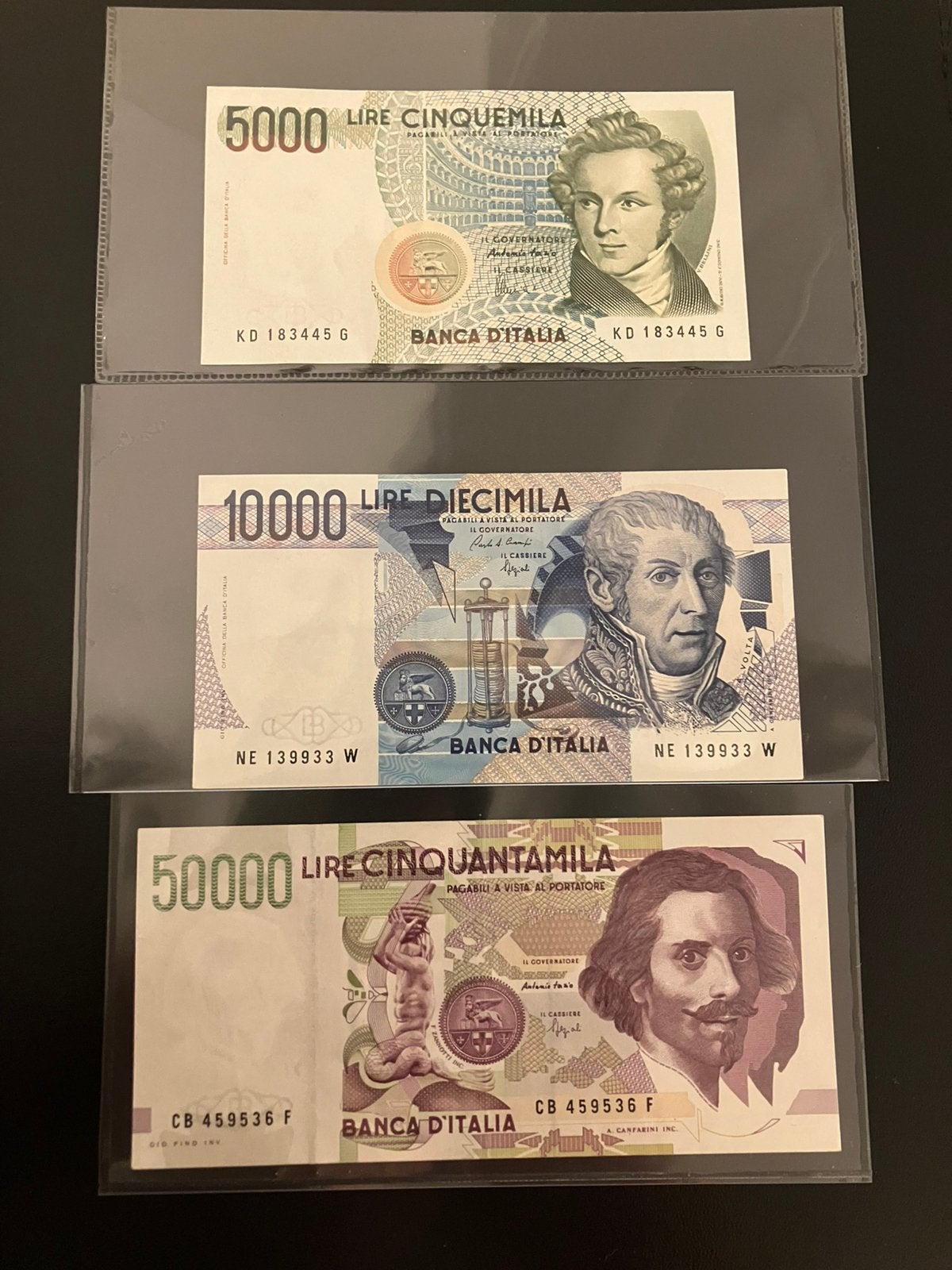 Ensemble de 3 billets en lires italiennes - très joli !, Enlèvement ou Envoi