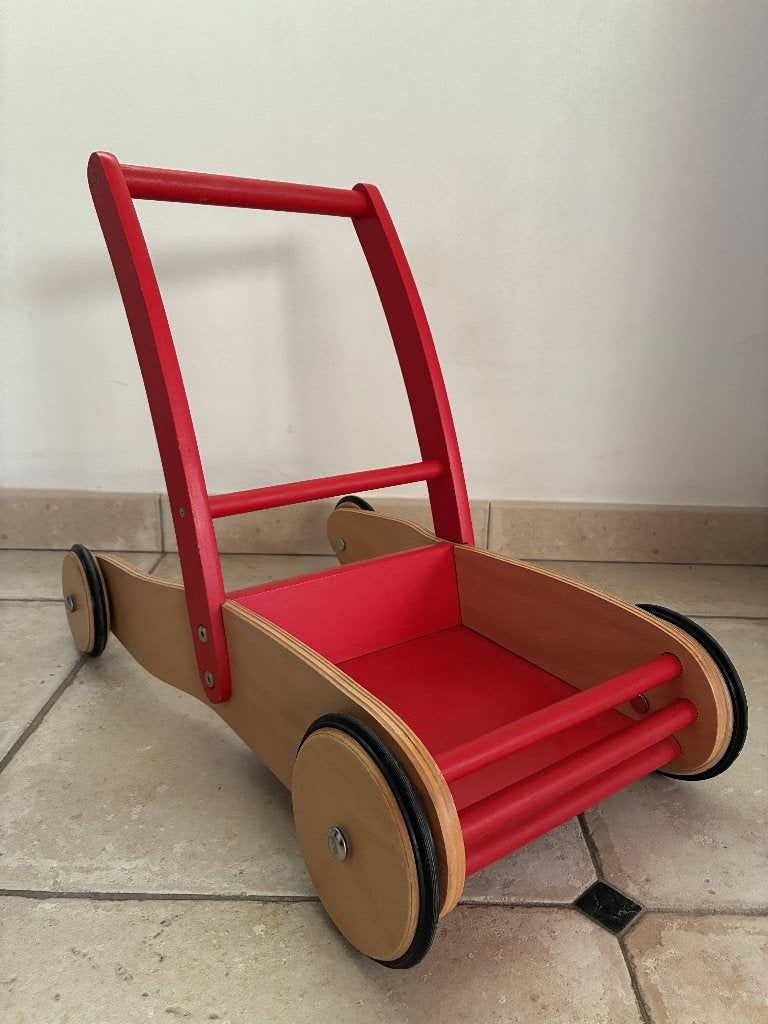 Houten loopwagen (Pinolini) – met remsysteem!, Enlèvement, Comme neuf, Jouet à Rouler ou à Bascule