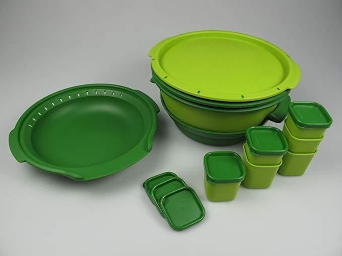Tupperware™ « 101 Micro Gourmet + Insert + Ramequins » vert, Envoi, Neuf, Vert, Récipient ou Bol