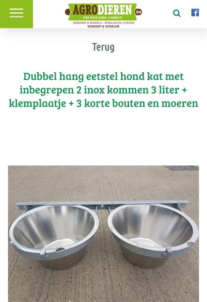 Dubbel eet en drinkbak, Enlèvement, Utilisé