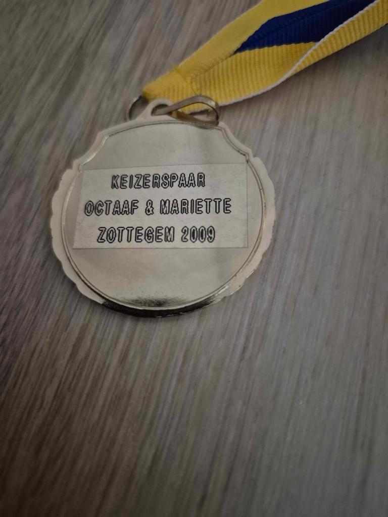 Carnaval medaille Zottegem keizerspaar Octaaf&Mariette 2009, Ophalen of Verzenden