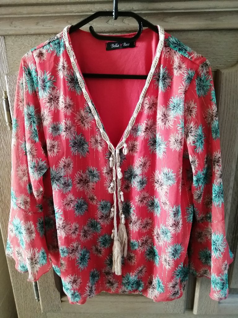 BELLA BEST rode en blauwe bloes maat XL NIEUW, Vêtements | Femmes, Neuf, BELLA BEST, Taille 46/48 (XL) ou plus grande, Enlèvement ou Envoi