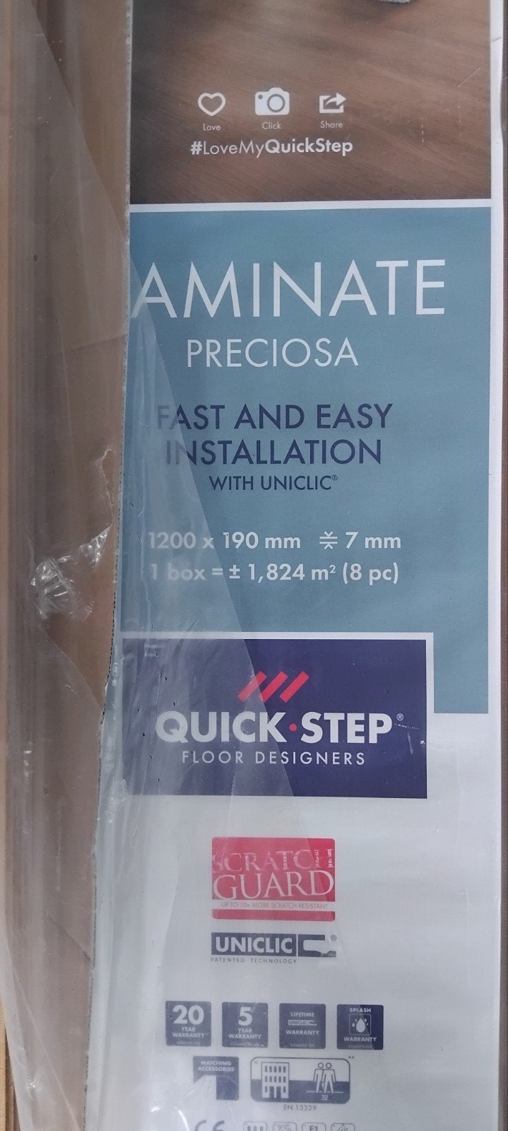 Quick Step couleur gris, Doe-het-zelf en Bouw, Vloerdelen en Plavuizen, 50 tot 150 cm, Nieuw, 10 tot 30 cm, Hout