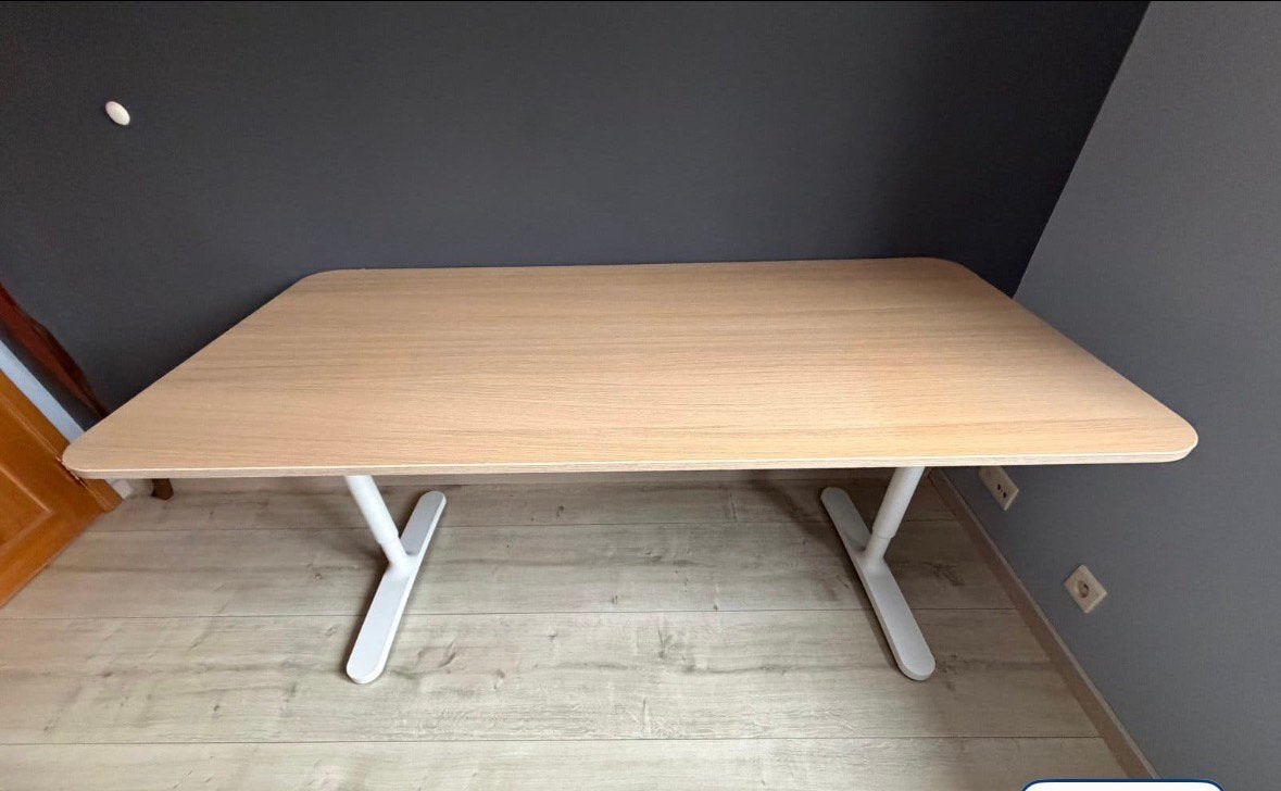 Ikea bureau bekant 80 170 blanc bois, Comme neuf, Enlèvement, IKEA, Bois