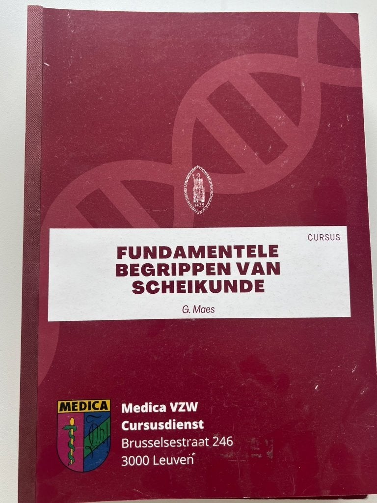 Chemie, G. Maes - 1Bach Biomedische wetenschappen KUL, Ophalen of Verzenden, Zo goed als nieuw, G. Maes, Natuurwetenschap