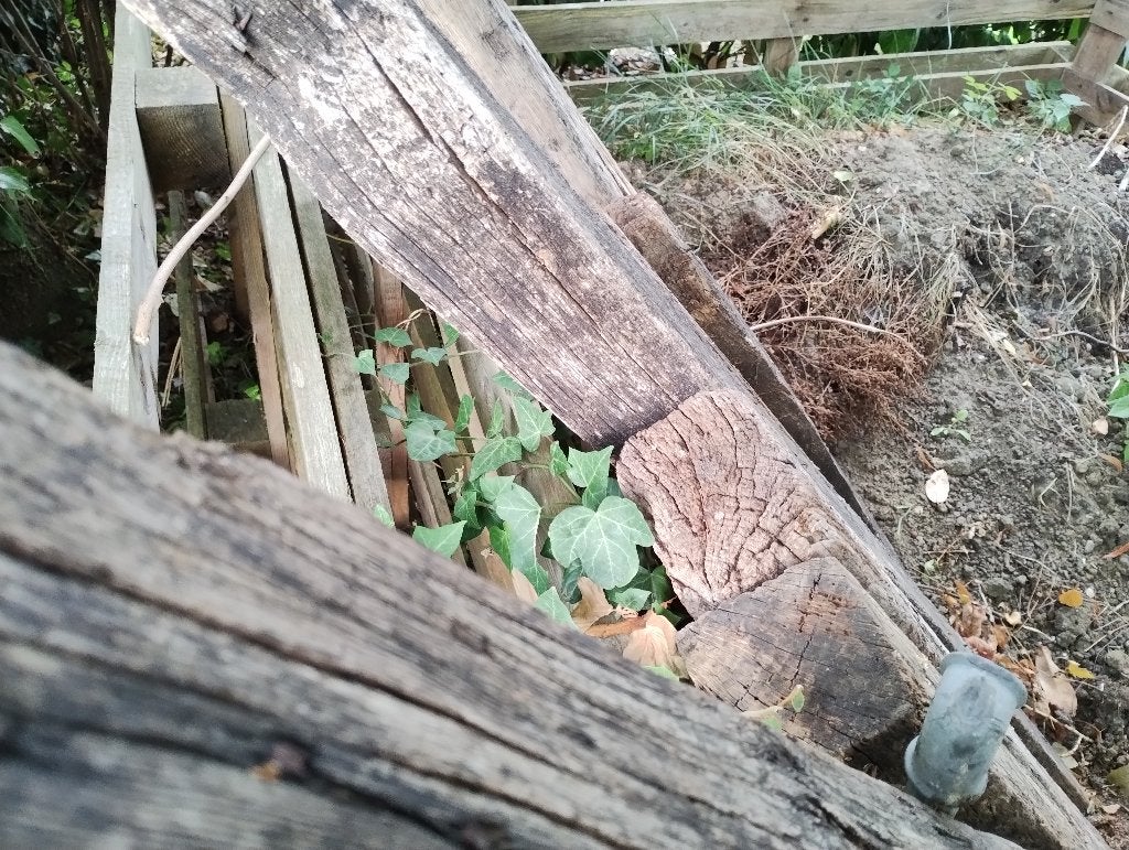 Rustieke verweerde eiken balken, Tuin en Terras, Ophalen, Gebruikt, Hardhout, Minder dan 180 cm