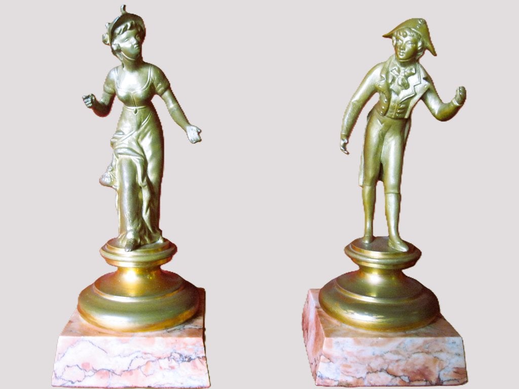 garnituur koppel 1800-1900 periode Napoleon-III, Enlèvement, Bronze