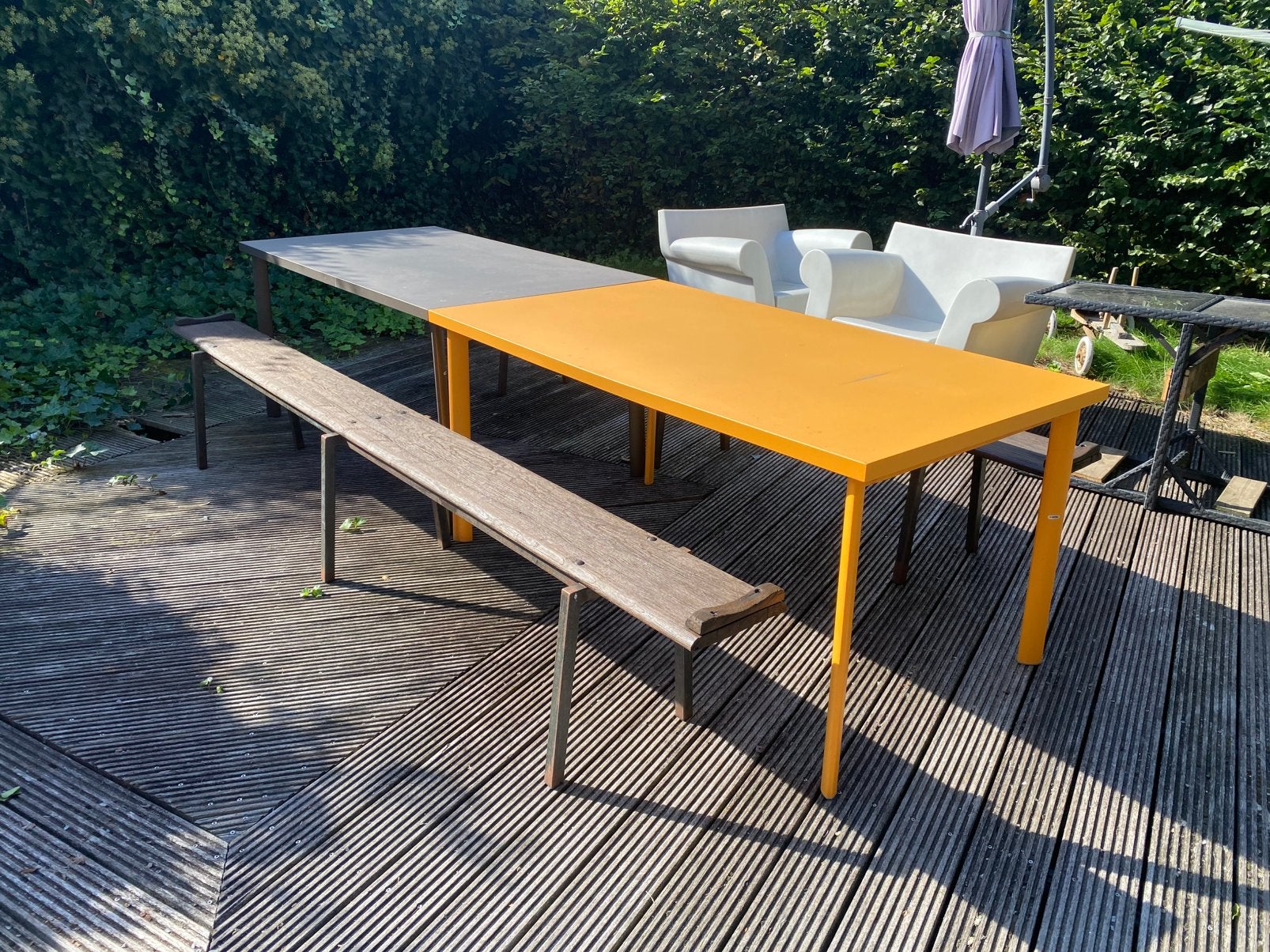 oerstevige tuintafel(s) en tuinbank(en), Antiek en Kunst, Ophalen
