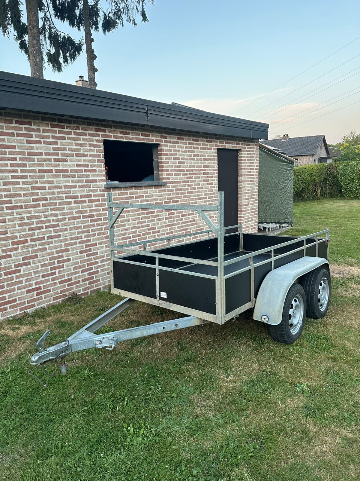 Aanhangwagen dubbelas 250 X 130CM, Ophalen of Verzenden, Zo goed als nieuw