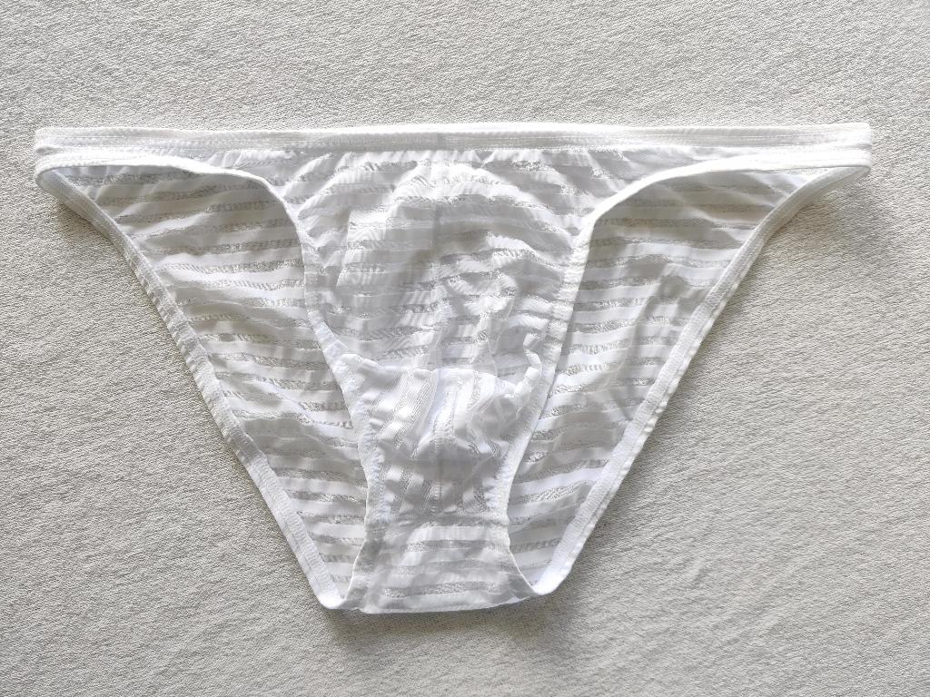 Nieuwe witte herenslip met doorzichtige lijnen, Ophalen of Verzenden, Wit, Slip