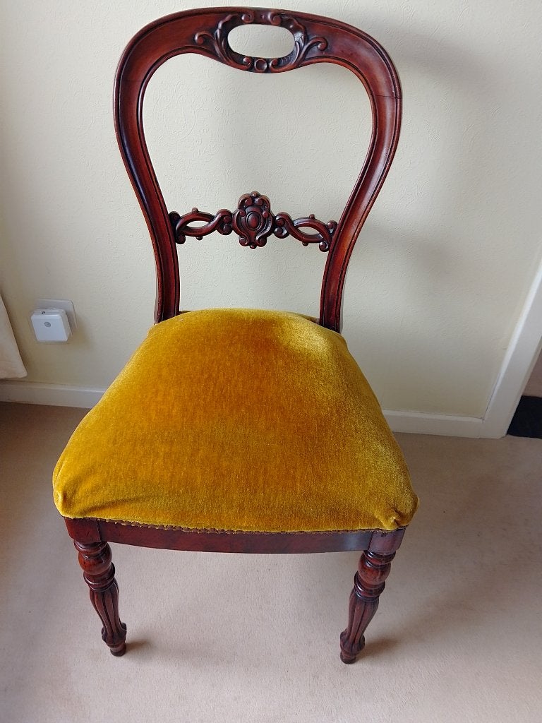 6 Victoriaanse eetkamerstoelen, Antiek en Kunst, Antiek | Meubels | Stoelen en Sofa's, Ophalen