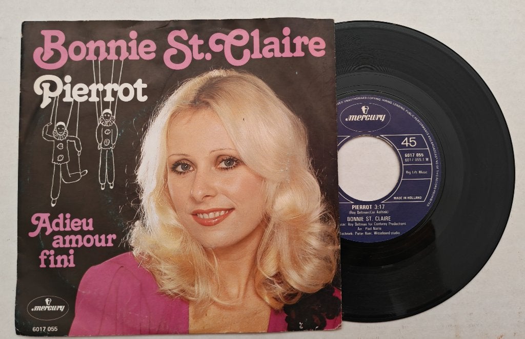 BONNIE ST. CLAIRE - Pierrot (45t), Enlèvement ou Envoi, Comme neuf, 7 inch, Pop