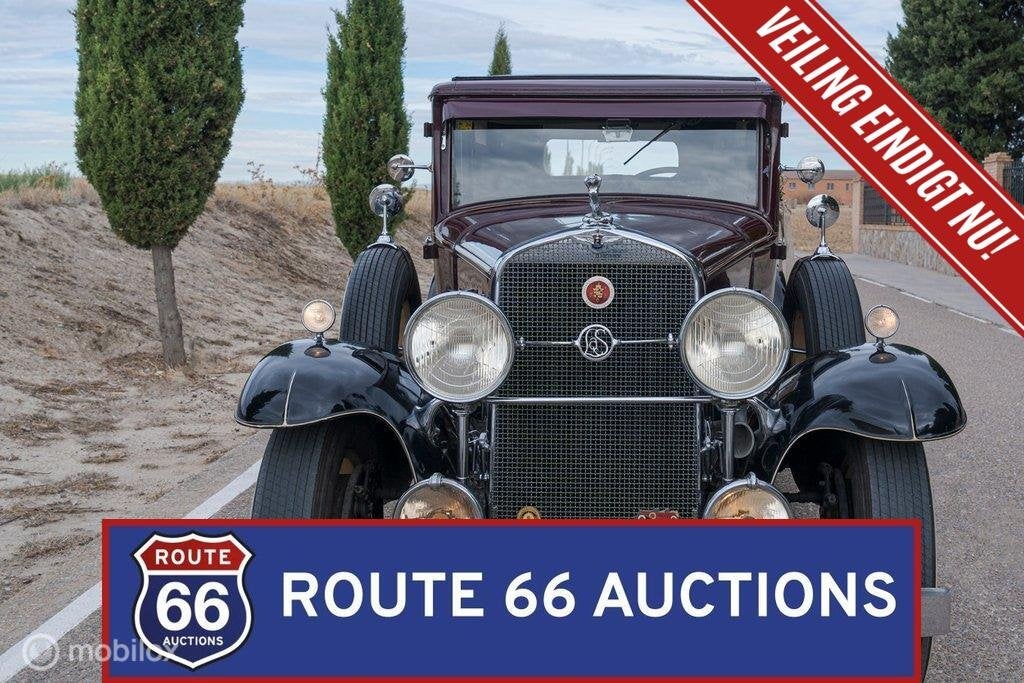 Cadillac LaSalle 345-B | 1931 | Route 66 Auctions, Auto's, Cadillac, Zwart, Bedrijf, Handgeschakeld