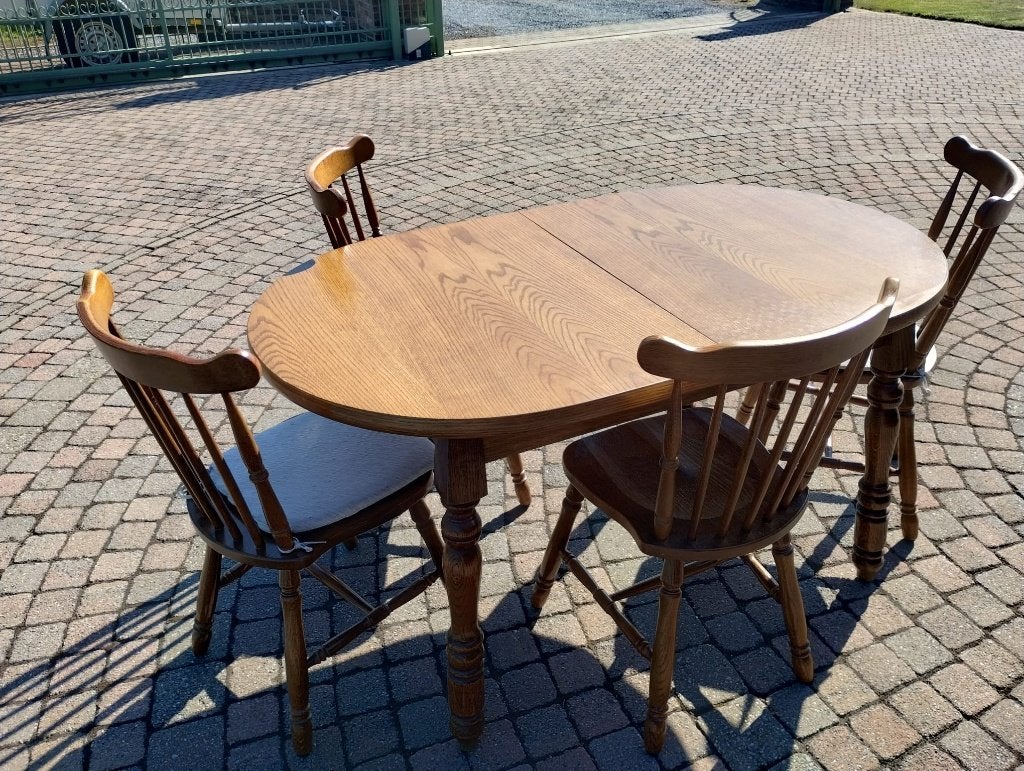 Keukentafel + 4 Stoelen, Huis en Inrichting, Tafels | Eettafels, Ophalen, Gebruikt, 50 tot 100 cm, 150 tot 200 cm