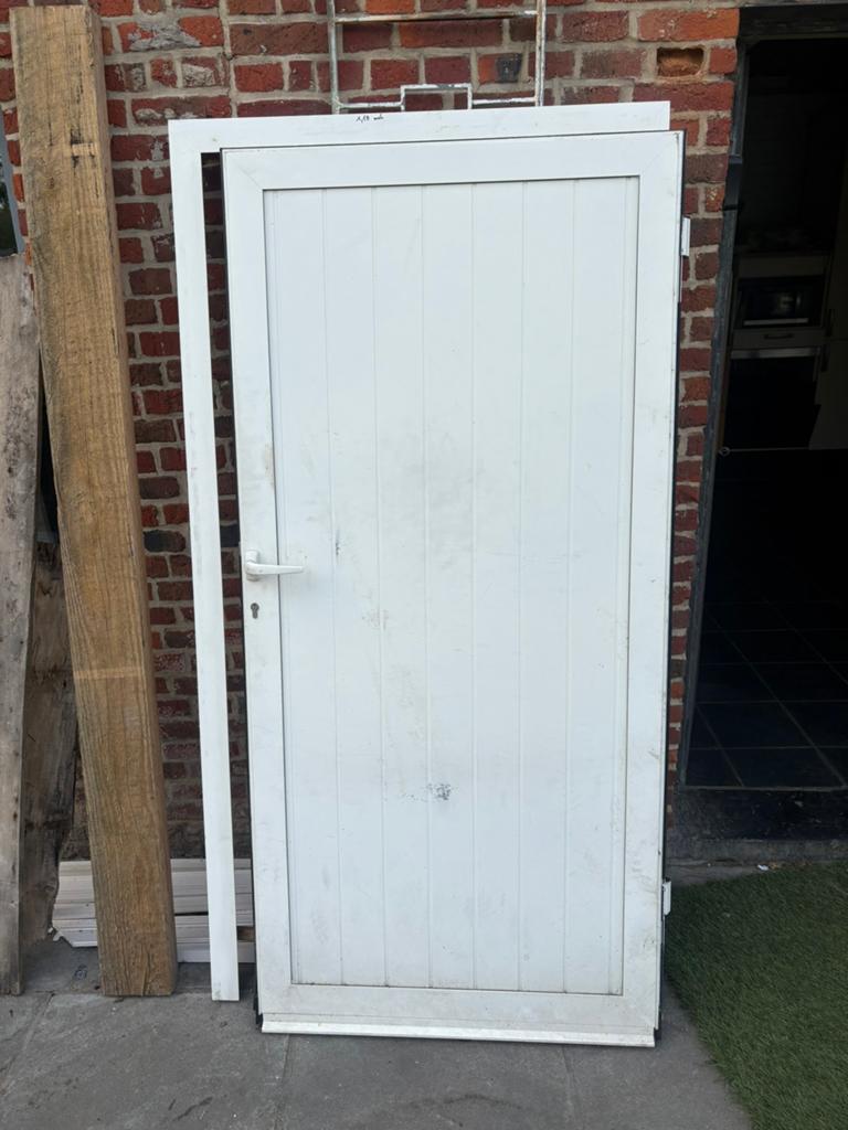 Witte pvc deur met kader, Ophalen, Zo goed als nieuw
