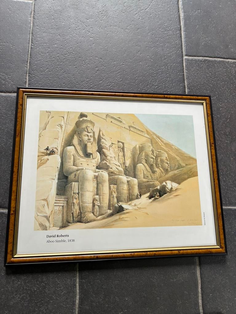 Ingelijste prent David Roberts Abu Simbel, editiondudesastre, Antiek en Kunst, Kunst | Tekeningen en Fotografie, Ophalen