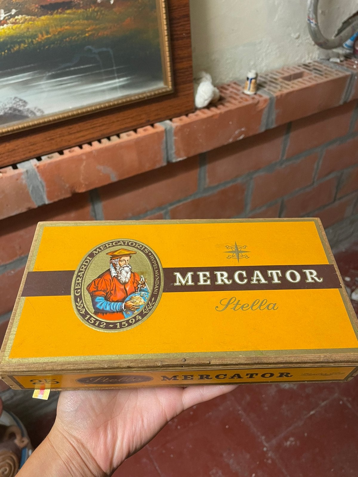 vintage sigarenbandjes in houten Mercator sigarendoos, Verzamelen, Ophalen, Zo goed als nieuw