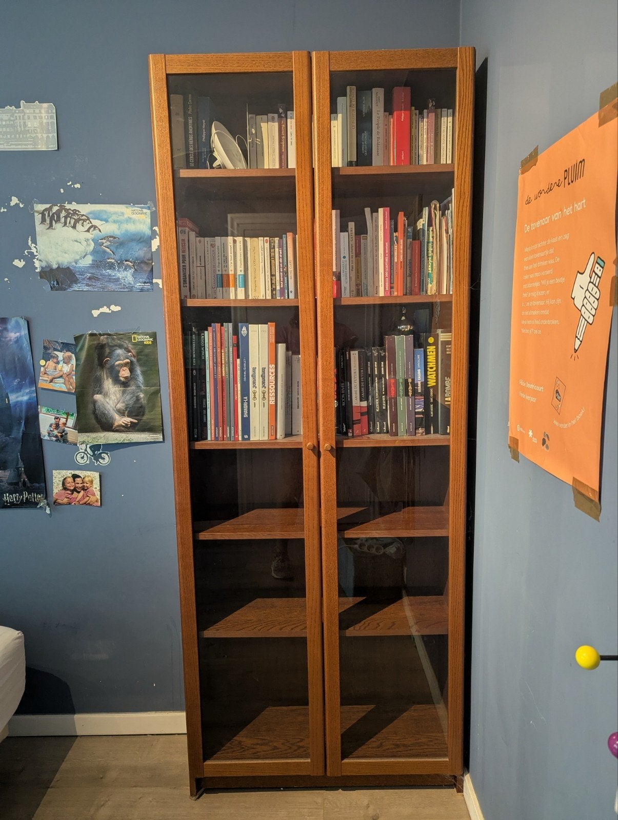 Grande armoire vitrine avec étagères 204x79x28, Maison & Meubles, Armoires | Bibliothèques, Enlèvement