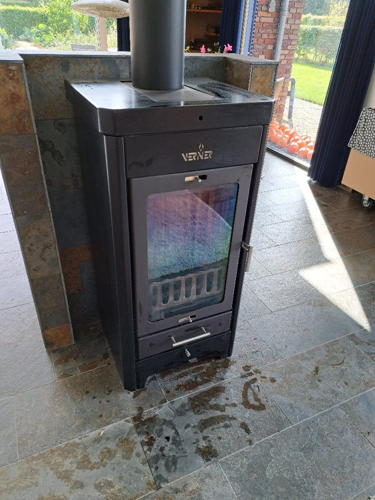 Verner 13/10 Houtkachel met waterverwarming (boiler), Ophalen, Gebruikt, Houtkachel, Vrijstaand