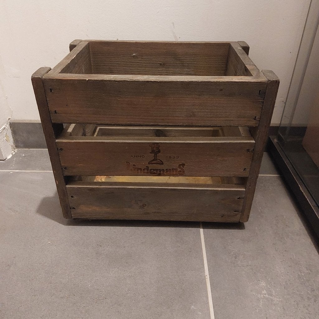 Caisse en bois vintage Lindemans, Enlèvement