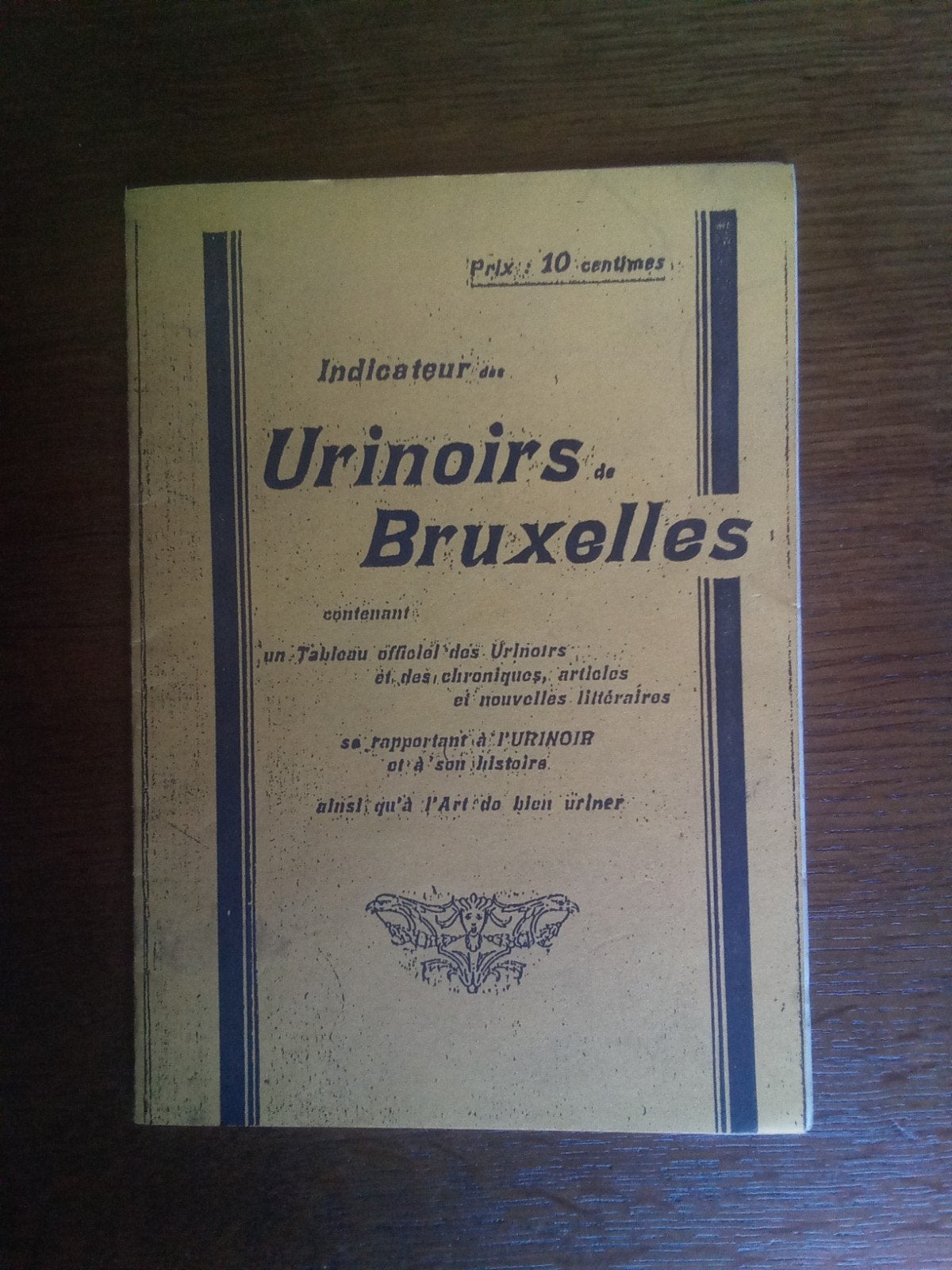 Brussels gidsje met de geschiedenis van de urinoirs, Ophalen of Verzenden