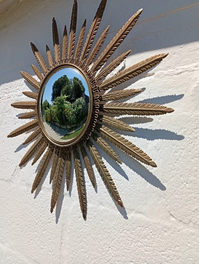 Miroir Soleil  Vintage "Œil de Sorcière" Métal  Deknudt, Enlèvement