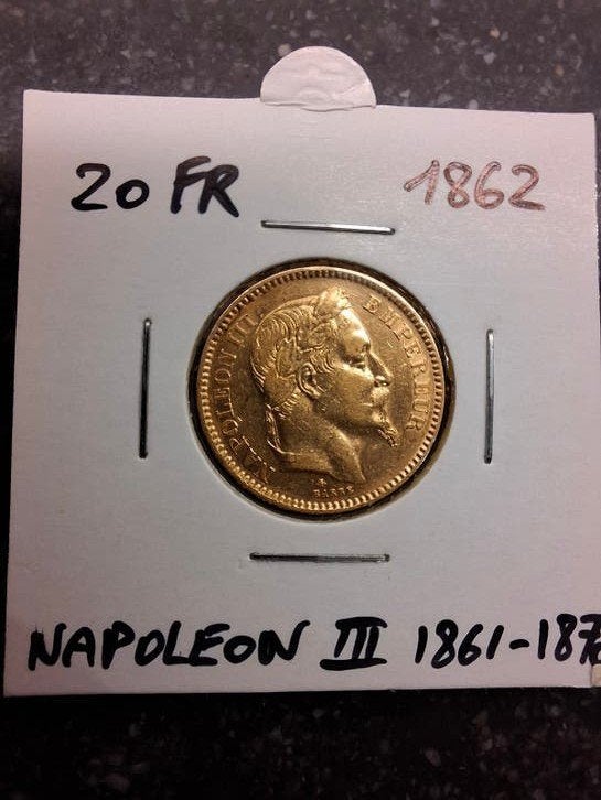 20 francs goud Napoleon 1862, Ophalen of Verzenden, Goud